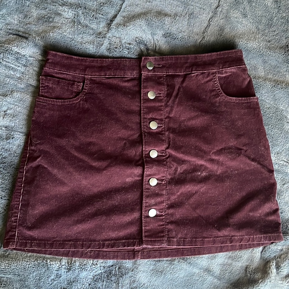 Express Corduroy High Waisted Mini Skirt
